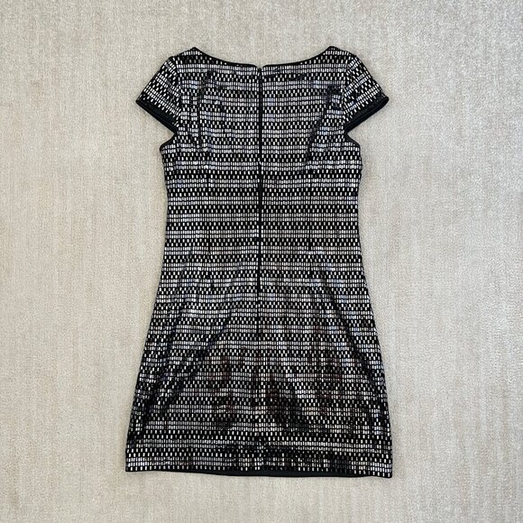 Vince Camuto Black Silver Cocktail Mini Dress 12 - Picture 4 of 10
